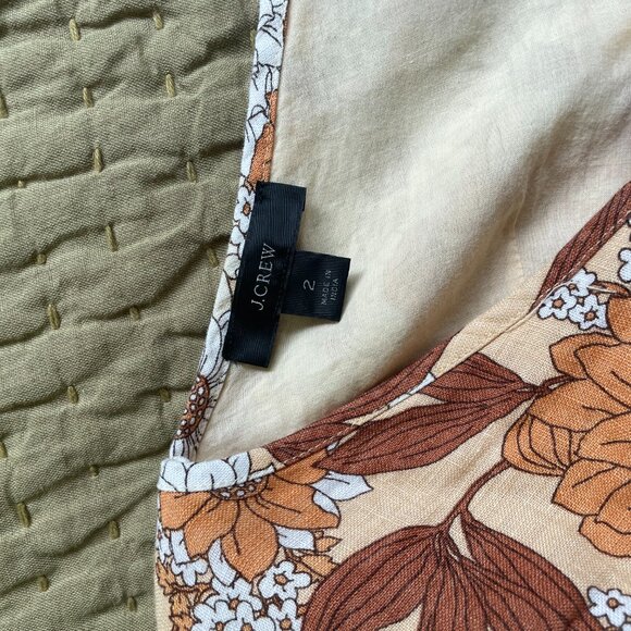 J Crew Floral Dress Peach Size 2 - Picture 3 of 5